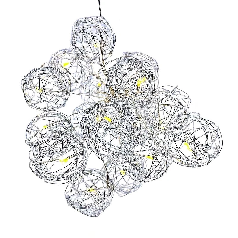 HOLIDAY TIME PL BO LED Silver Wire Ball String Lights – Festive Glow for Every Occasion