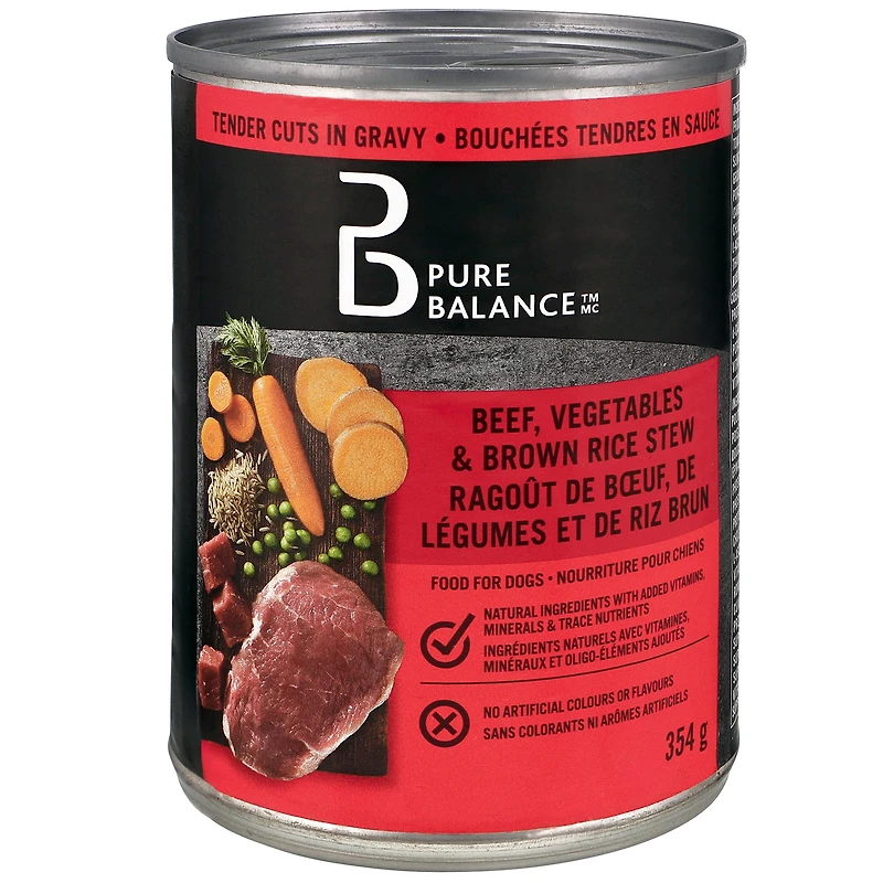 Pure Balance Beef, Vegetables & Brown Rice Stew Food for Dogs