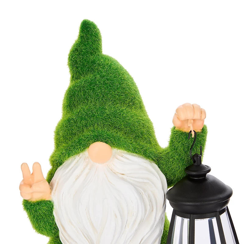 Statue solaire de gnome avec lanterne Mainstays