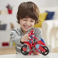 Playskool Heroes Marvel Super Hero Adventures Spider-Man Swingin' Speeder, 5-Inch Figure and Motorcycle Set, Toys for Kids Ages 3 and Up