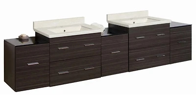 American Imaginations 74.5-in. W Wall Mount Dawn Grey Vanity Set For 3H4-in. Drilling  AI-19083