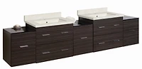 American Imaginations 74.5-in. W Wall Mount Dawn Grey Vanity Set For 3H4-in. Drilling  AI-19083