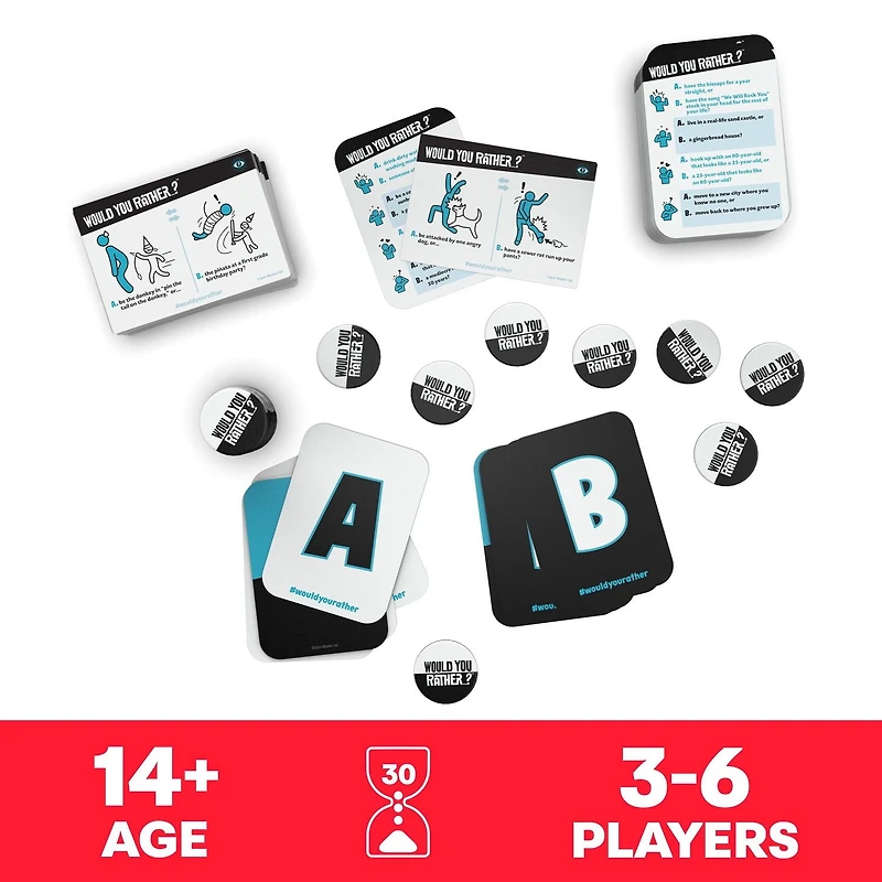 Would You Rather? The Game | Jeu de cartes pour 3 à 6 joueurs | Cadeaux amusants | Jeux de fête | Jeux familiaux | Jeux amusants | Jeux de société pour adultes et adolescents à partir de 14 ans