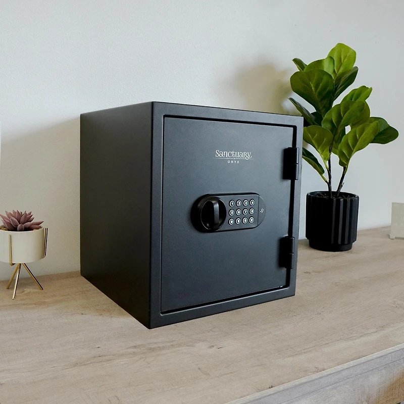 ONYX Series 15.75” Tall Home Safe, Steel Office Safe with Electronic Lock, Top Security Safe<br> With Electronic Lock & Fire Protection (1.01 Cu. Ft.) - SA-ONYX2