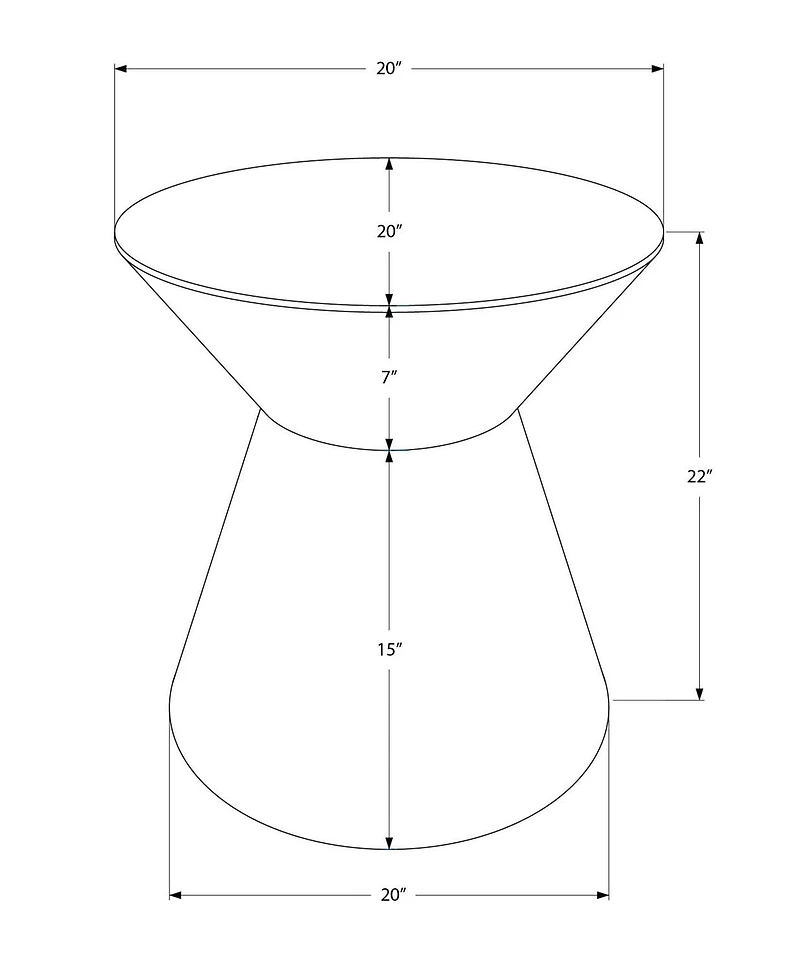 Monarch Specialties  Table D'appoint, Tambour, Coté, Bout, Table De Nuit, Lampe, Salon, Chambre À Coucher, Métal Gris, Contemporain, Moderne