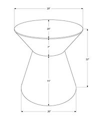 Monarch Specialties  Table D'appoint, Tambour, Coté, Bout, Table De Nuit, Lampe, Salon, Chambre À Coucher, Métal Gris, Contemporain, Moderne