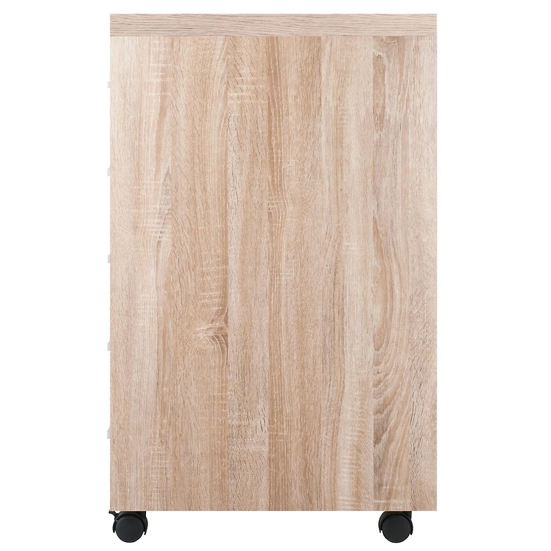 Winsome Kenner Mobile Storage Cabinet, 5 Drawers, Reclaimed Wood/White Finish