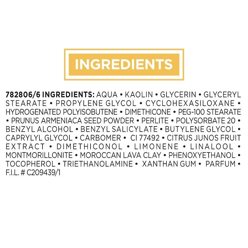 L'Oréal Paris Pure-Clay Cleansing Mask with 3 Mineral Clays + Yuzu Lemon Extract, Clarifies and Smoothes Skin with Imperfections, 50 ml