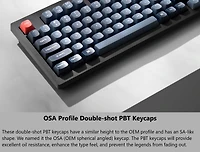 Keychron V5 Max Clavier mécanique sans fil RVB remplaçable à chaud interrupteur rouges cadre en ABS avec interrupteur disposition 96% noir carbone V5M-D1