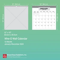 BrownTrout Ebony and Ivory 2024 12x12 Inch Wire-O Wall Calendar, 9781975470586
