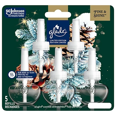 Recharge d'huile parfumée Glade PlugIns® (paquet de 5) VP - Pin et Brillance