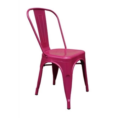 Chaise Tolix Roch en prune, chaise en métal