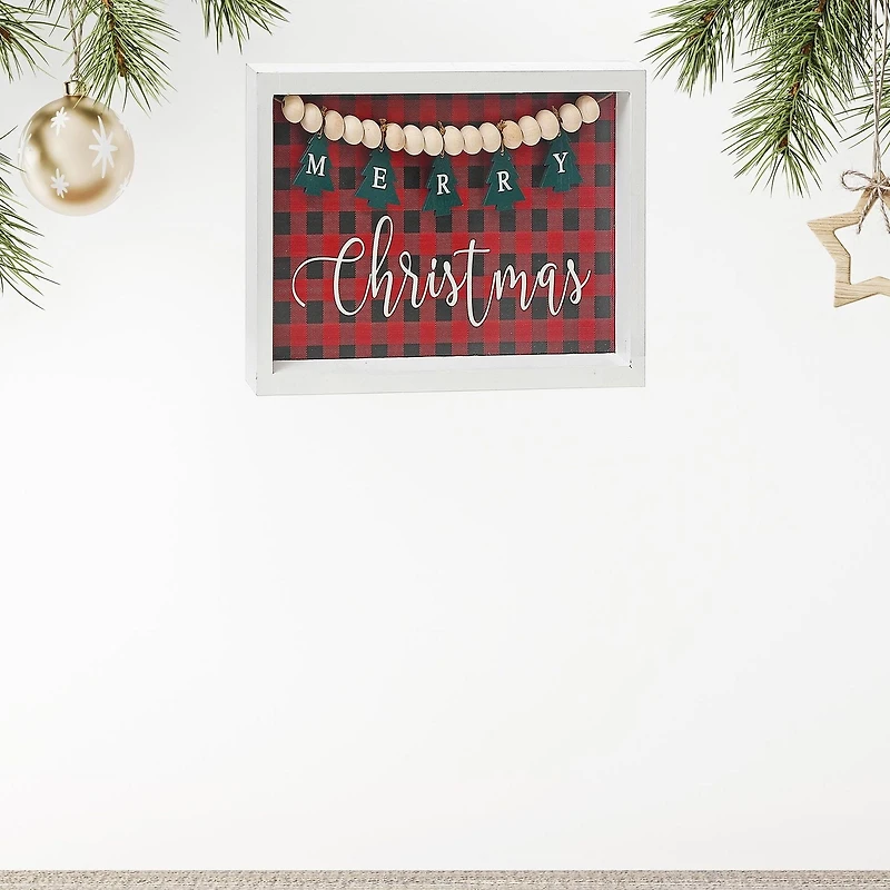 Christmas Framed Merry Christmas Bead Sign