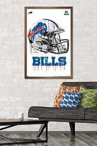 NFL Buffalo Bills - Drip Helmet 20 Wall Poster with Magnetic Frame, 22.375" x 34"