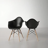 Heavenly Collection Bucket Armchair with Wood legs