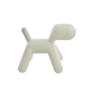 Plata Décor Imports - Chaise en forme de chiot pour enfants de couleur blanche