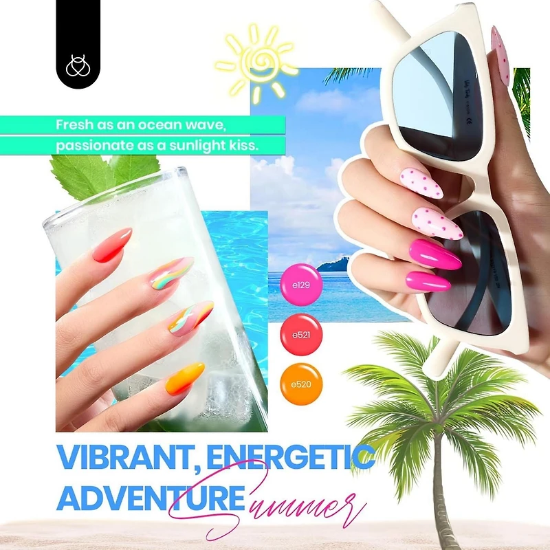 Kit de vernis à ongles gel Beetles avec lampe UV 69 pièces, spectre émotionnel 35 couleurs, kit de vernis à ongles gel avec base et top coat mat et brillant, kit de manucure toutes saisons, outils de