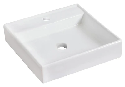 American Imaginations 21-in. W Above Counter White Bathroom Vessel Sink For 3H8-in. Center Drilling AI-595