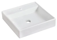 American Imaginations 21-in. W Above Counter White Bathroom Vessel Sink For 3H8-in. Center Drilling AI-595