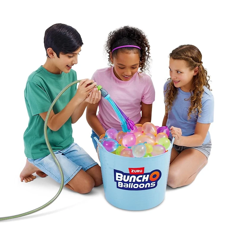 Bunch O Balloons – Fête tropicale, lot gratuit inclus   140 ballons à eau à remplissage rapide et auto-scellants (emballage 3+1) de ZURU   Des ballons à eau pour toute la famille : enfants, adolescent