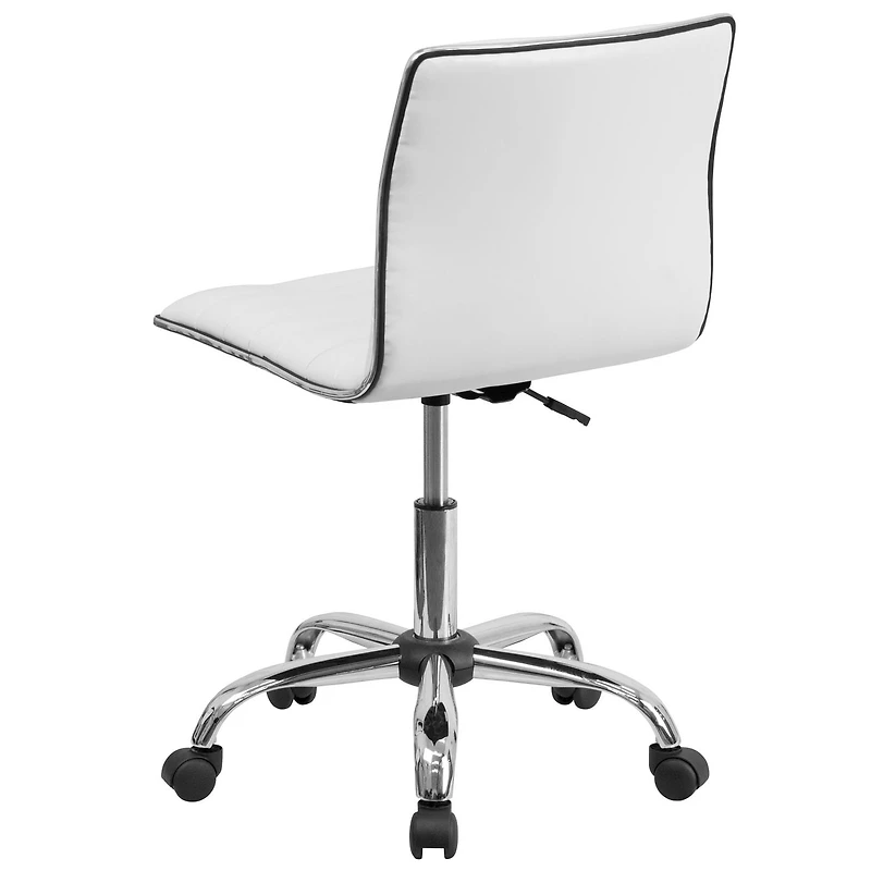 Flash Furniture Low Back Designer Armless White Ribbed Swivel Task Chair