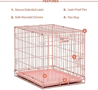 Midwest Icrate – Porte simple rose de 24 po pour chiens