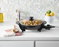 Mainstays Poêle céramique ronde de 30.5 CM, noir, antiadhésive, 1200 W, régulation de température amovible, lavable au lave-vaisselle