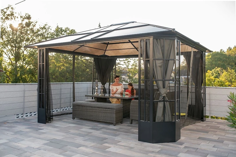 Sojag Savino 12 x 14 x 7 ft Grey Curtains for Savino Gazebo, Polyester, Outdoor Shades