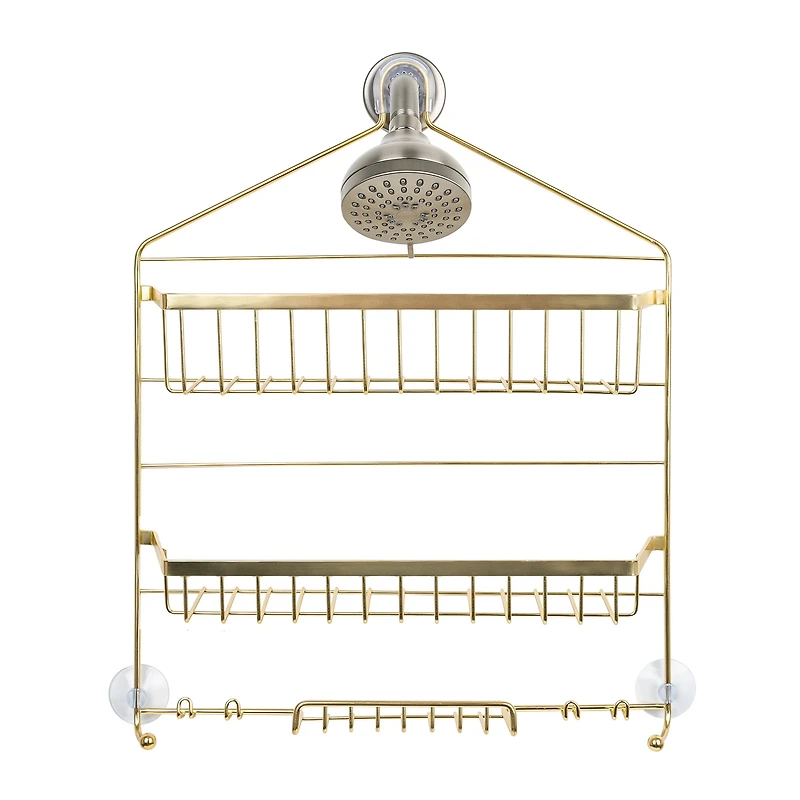 Era Fairmont Jumbo Shower Caddy, Warm Gold 16.14x20.46in, 3 tier caddy