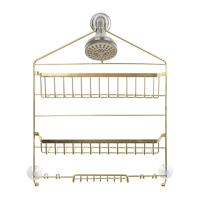 Era Fairmont Jumbo Shower Caddy, Warm Gold 16.14x20.46in, 3 tier caddy