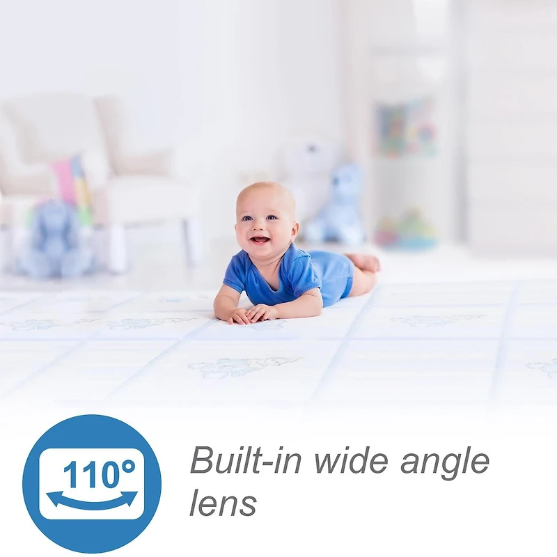 VTech RM5754HD Moniteur vidéo de bébé 1080p intelligent Wi-Fi de 5 po doté d'une caméra HD, d'une veilleuse intégrée et d'une caméra, blanc RM5754HD de VTech