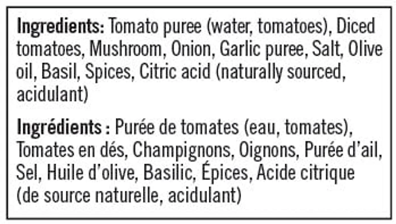Canada Red Mushroom Pasta Sauce, Canada Red Mushroom Pasta Sau