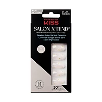 KISS Salon X-tend LED Soft Gel System Decorated Nails, Red Flags, Medium Almond, 34 count, X-tend LED Soft Gel