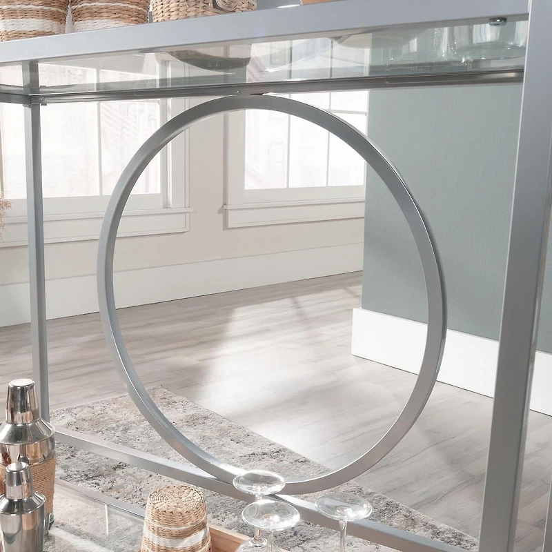Sauder La Collection International Lux Desserte bar en Finition Silver