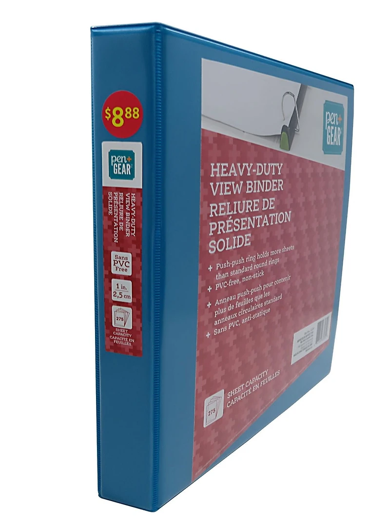 PEN+GEAR HEAVY DUTY VIEW 1`` BINDER BLUE