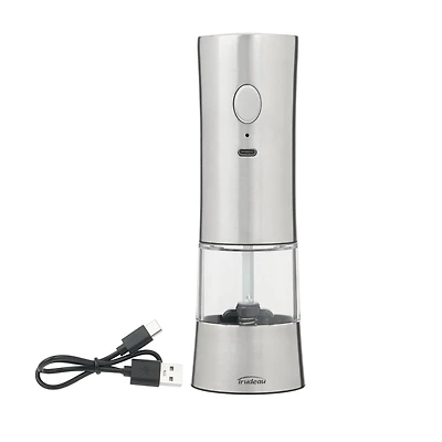 Moulin en acier inoxydable rechargeable par USB Trudeau EVO – Non rempli Moulin à poivre