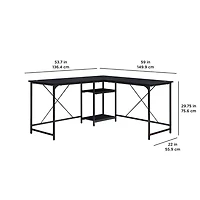 Mainstays - Bureau convertible à 2 configurations avec tablettes de rangement inférieures, Ados et Adultes