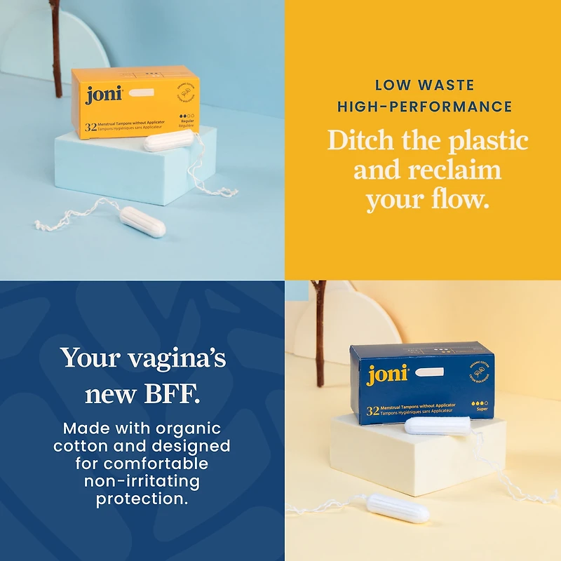 Tampons super en coton biologique joni, 32 unités