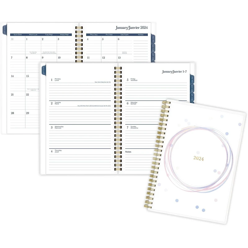 Cambridge Small Pastel Dots 2024 Cyo Weekly/Monthly Planner, Weekly/Monthly Planner