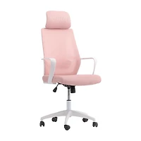 Chaise de bureau ergonomique à dossier haut en maille réglable en hauteur pour adulte avec appui-tête Ashton de CorLiving
