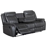 Sofa motorisé Declan de 85 po gris foncé avec porte-gobelets