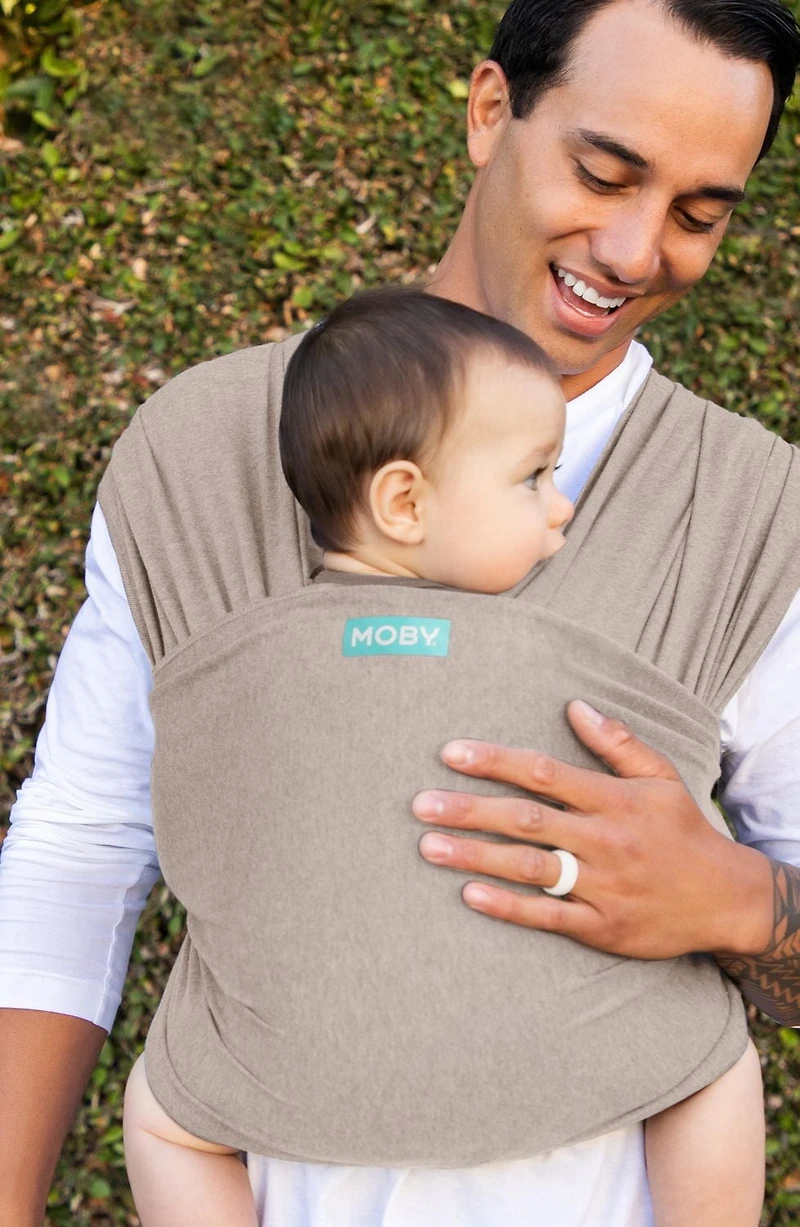 MOBY Wrap Baby Carrier - Evolution Wrap for Newborns & Infants - One size - Taupe