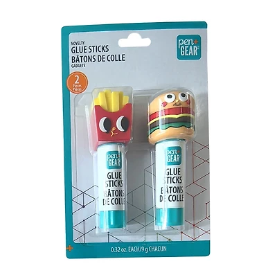 Pen+GEAR  Colle stick Novelty 2 × 9 g avec capuchon à thème alimentaire, sous blister