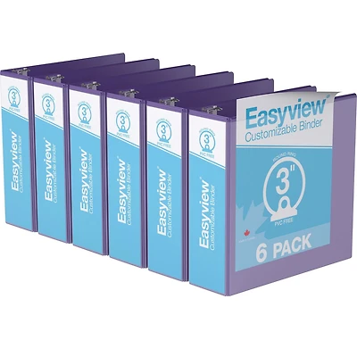 Davis Group, Easyview Premium, Round Ring, Customizable, View Binder, 6 Pack, 3"