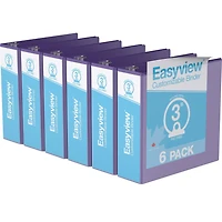 Davis Group, Easyview Premium, Round Ring, Customizable, View Binder, 6 Pack, 3"