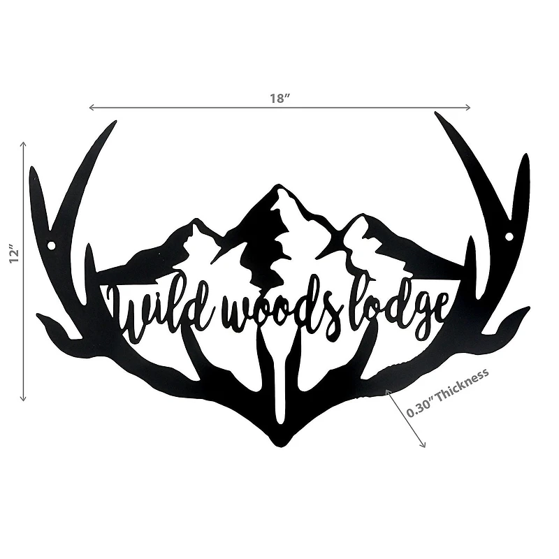 IH Casa Decor Metal Black Wall Decor Wild Woods Lodge