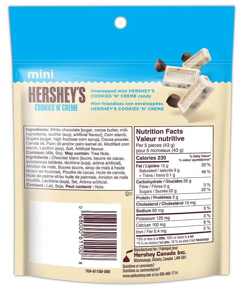 Friandise Mini HERSHEY'S COOKIES 'N' CREME 160 g