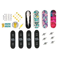 Tech Deck, Coffret de 4 fingerboards Ultra DLX, Skateboards Meow, Mini skateboards personnalisables à collectionner, jouets pour enfants à partir de 6 ans