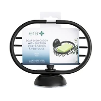 Era Catamarca Aluminum Soap Caddy, Black, 5.51x6.125x4.625in, Aluminum Soap Dish
