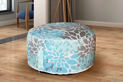 Pouf Gonflable VIOLA - Feuille Bleue